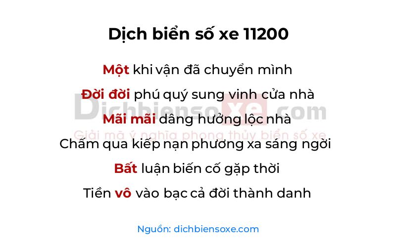 Dịch thơ biển số 11200