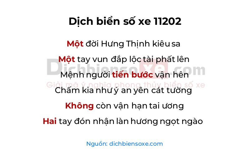 Dịch thơ biển số 11202