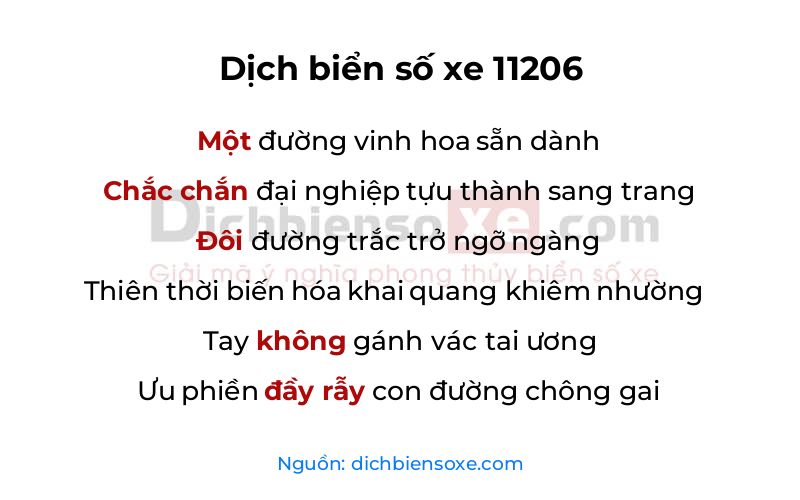 Dịch thơ biển số 11206