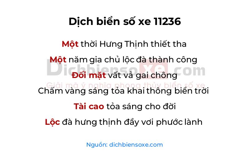 Dịch thơ biển số 11236