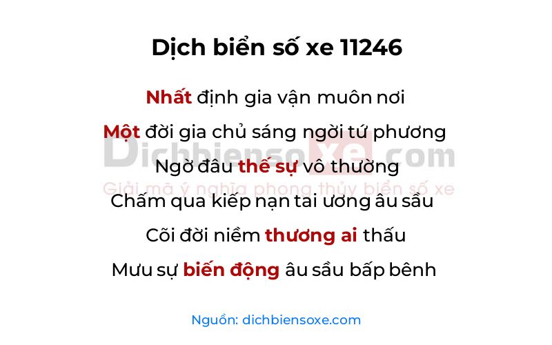 Dịch thơ biển số 11246