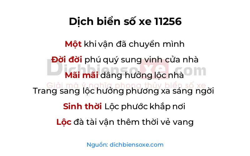 Dịch thơ biển số 11256
