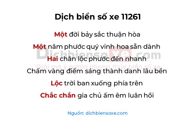 Dịch thơ biển số 11261