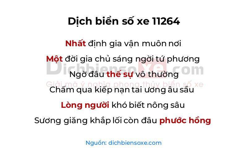 Dịch thơ biển số 11264