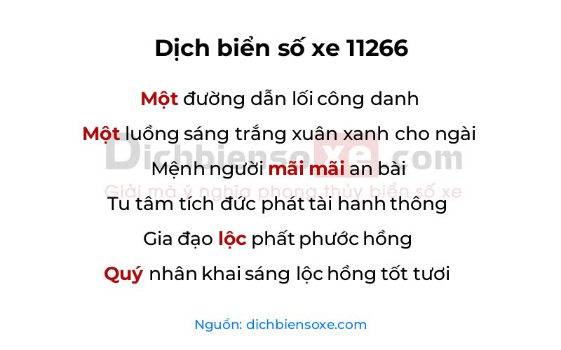 Dịch thơ biển số 11266