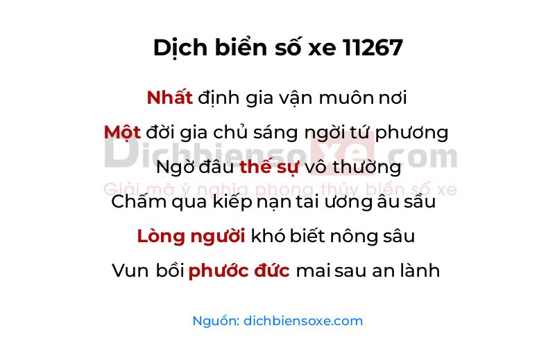 Dịch thơ biển số 11267
