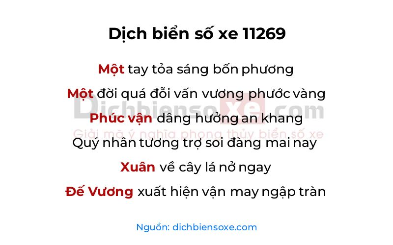 Dịch thơ biển số 11269