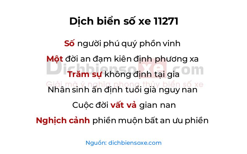 Dịch thơ biển số 11271