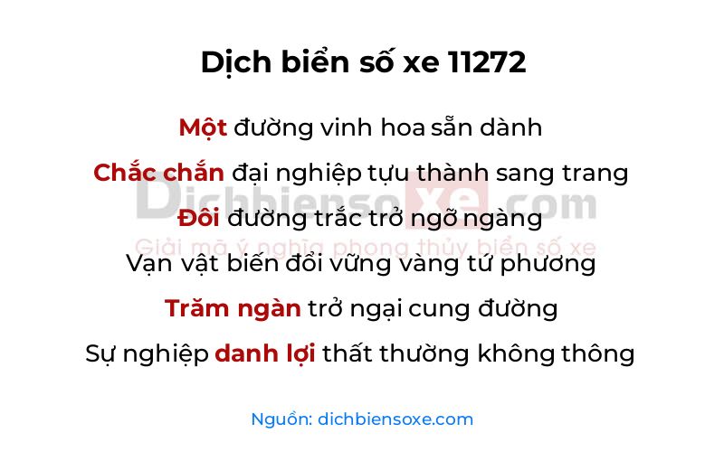Dịch thơ biển số 11272