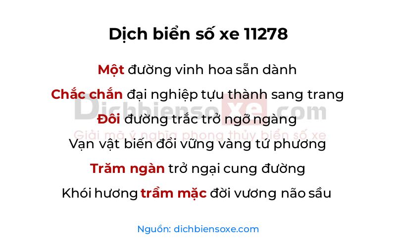 Dịch thơ biển số 11278