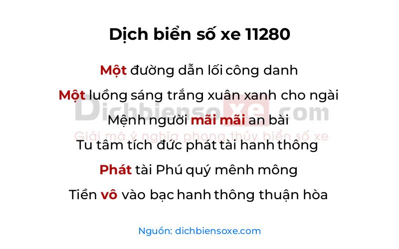 Dịch thơ biển số 11280