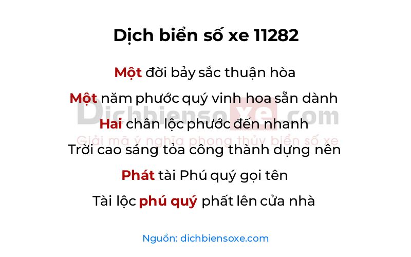 Dịch thơ biển số 11282