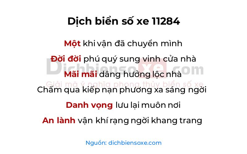 Dịch thơ biển số 11284