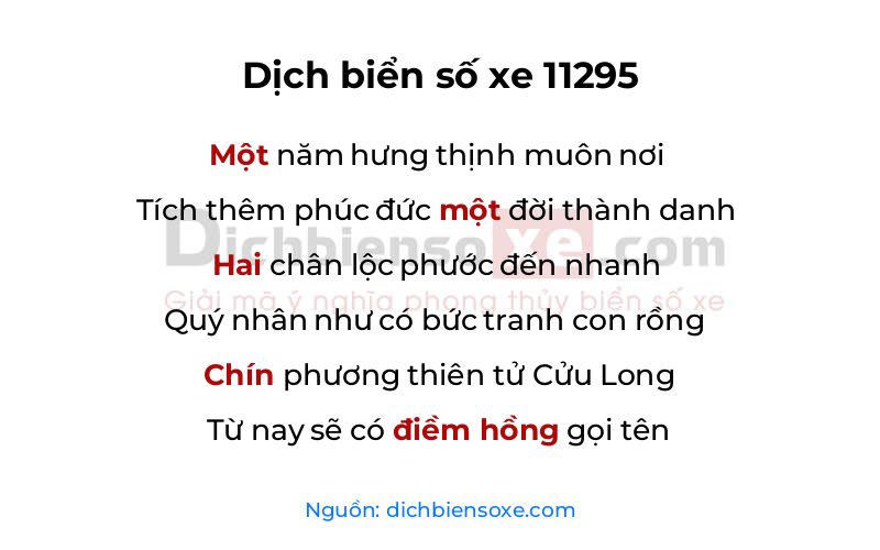 Dịch thơ biển số 11295