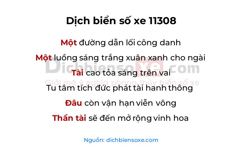 Dịch thơ biển số 11308