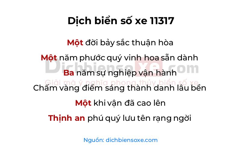 Dịch thơ biển số 11317