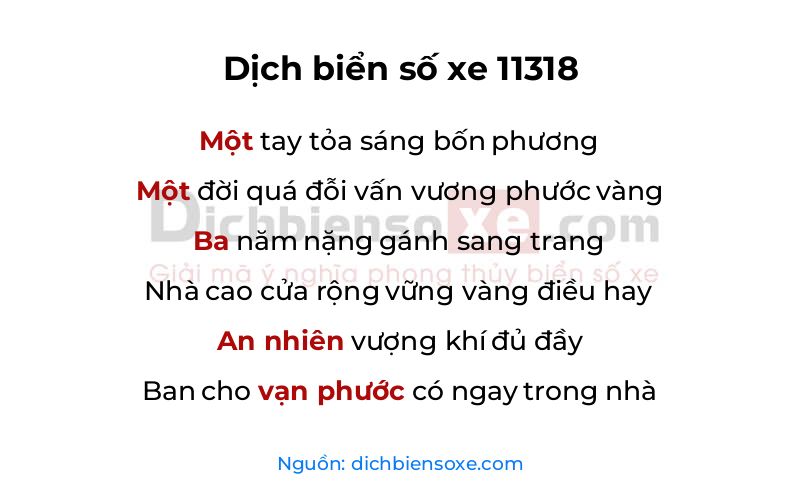 Dịch thơ biển số 11318