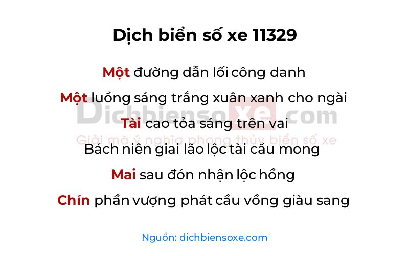 Dịch thơ biển số 11329