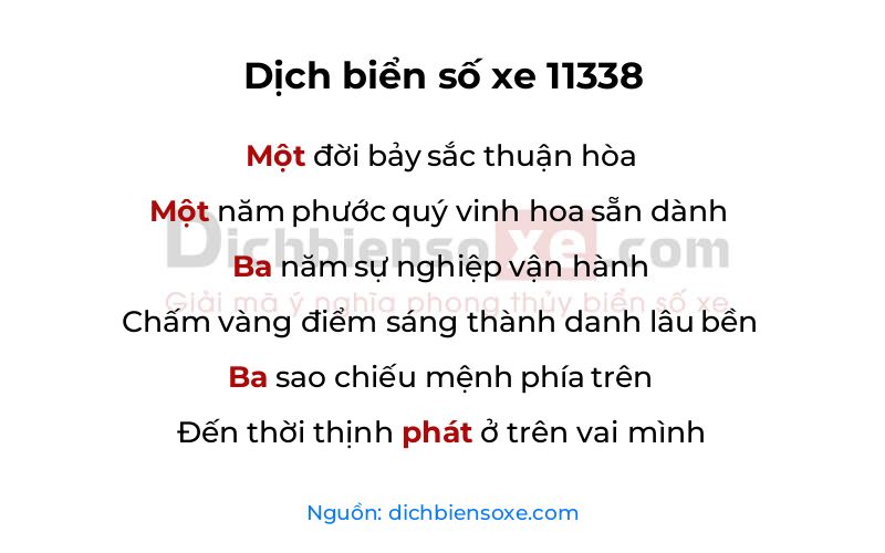 Dịch thơ biển số 11338