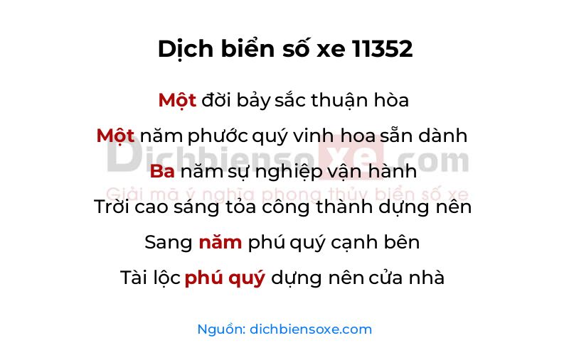 Dịch thơ biển số 11352