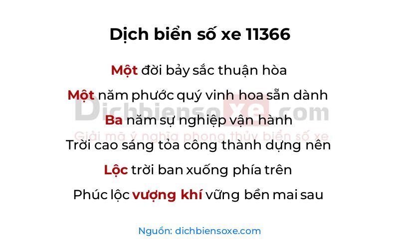 Dịch thơ biển số 11366