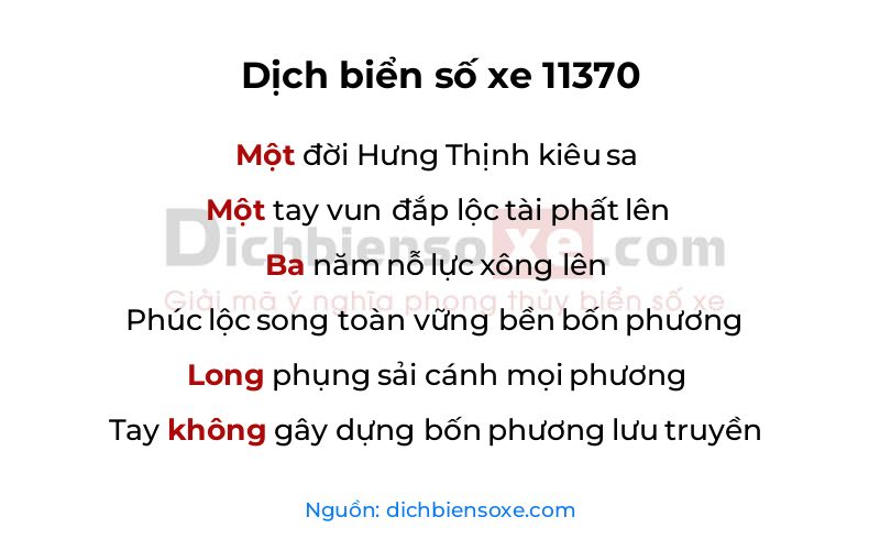 Dịch thơ biển số 11370