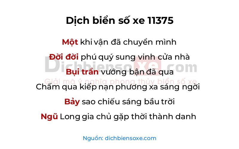 Dịch thơ biển số 11375