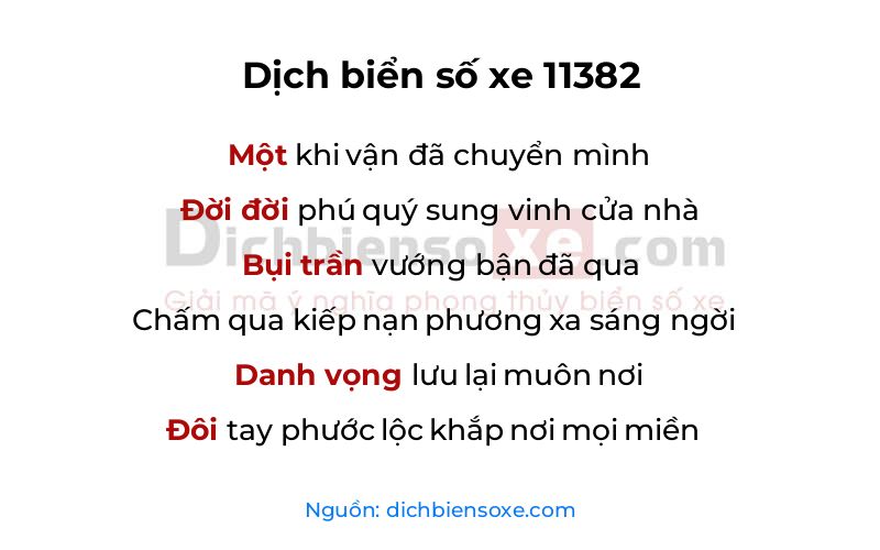 Dịch thơ biển số 11382