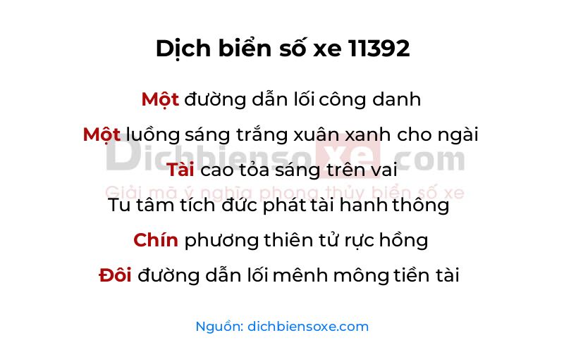 Dịch thơ biển số 11392
