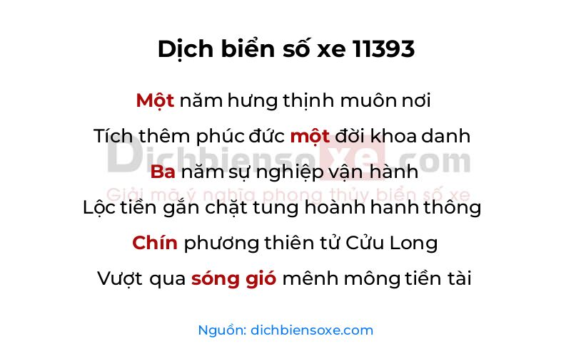 Dịch thơ biển số 11393