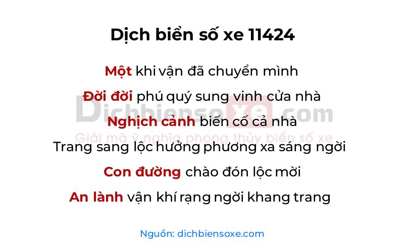 Dịch thơ biển số 11424