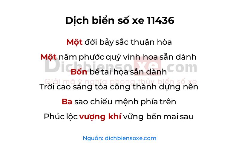 Dịch thơ biển số 11436