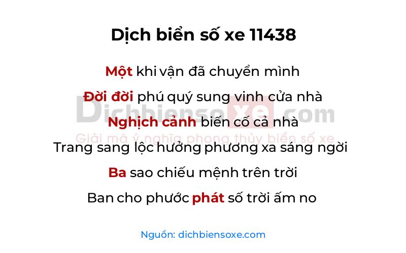 Dịch thơ biển số 11438