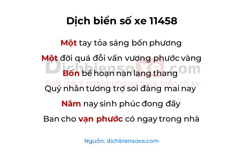 Dịch thơ biển số 11458