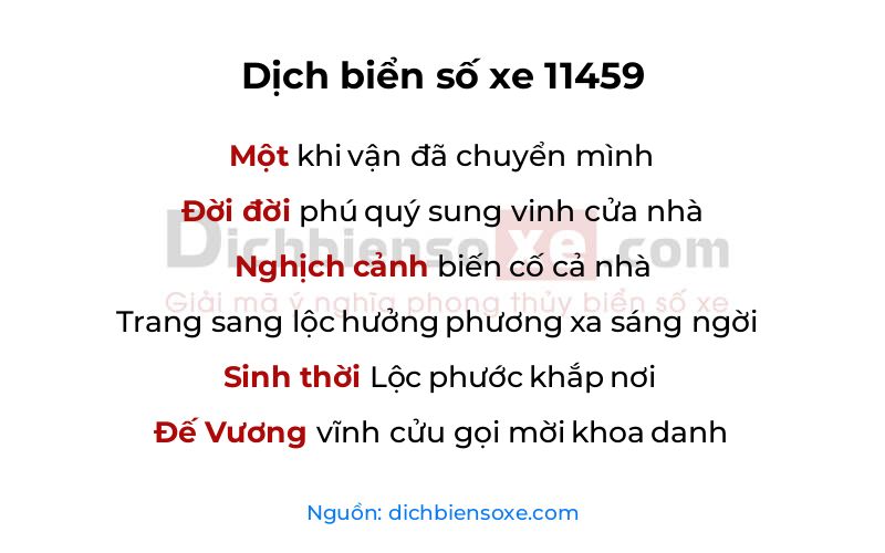 Dịch thơ biển số 11459
