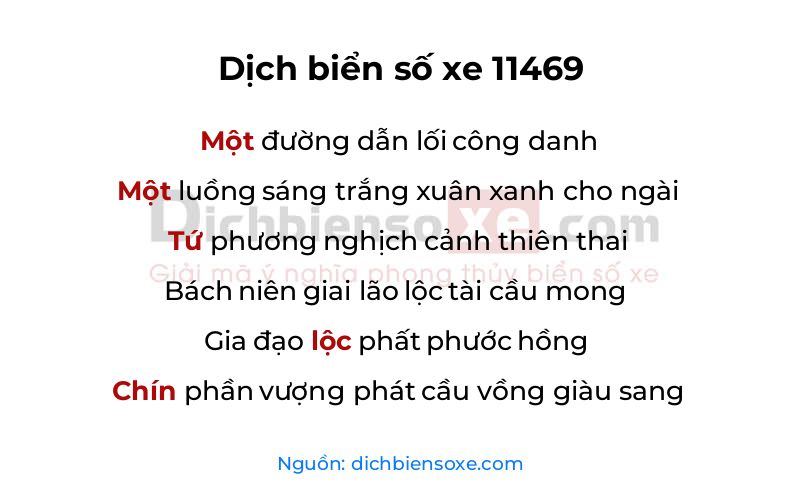 Dịch thơ biển số 11469
