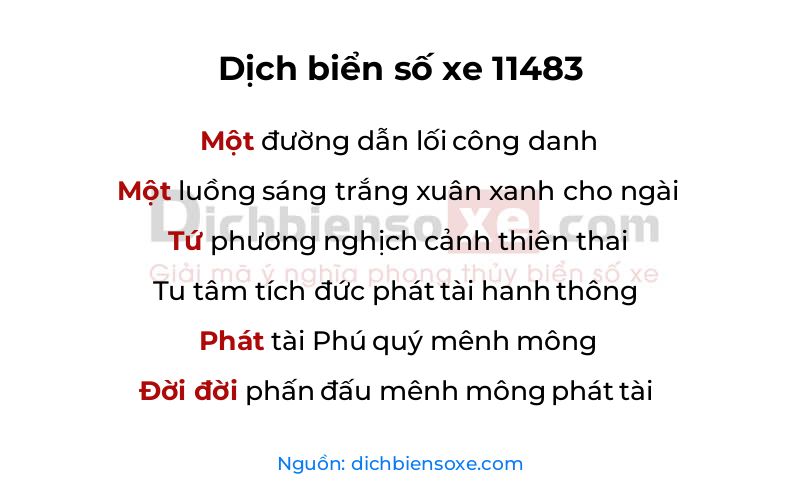 Dịch thơ biển số 11483