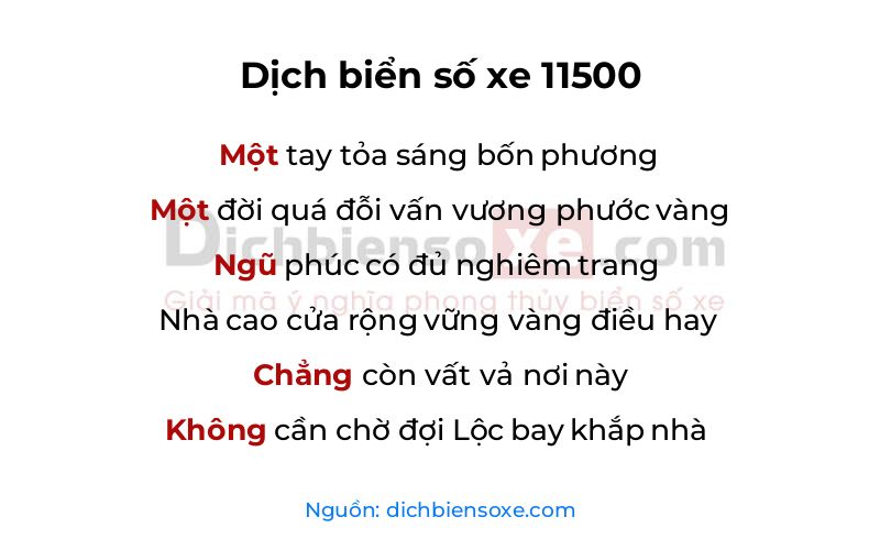 Dịch thơ biển số 11500