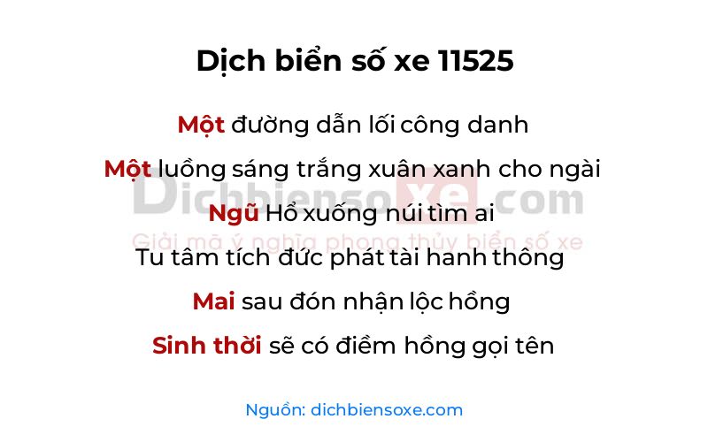 Dịch thơ biển số 11525