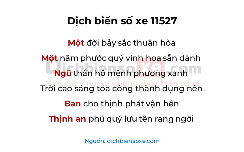 Dịch thơ biển số 11527