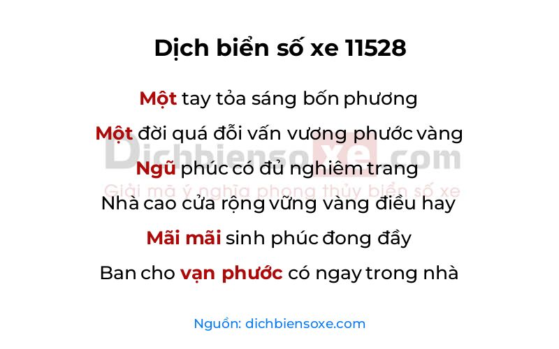 Dịch thơ biển số 11528