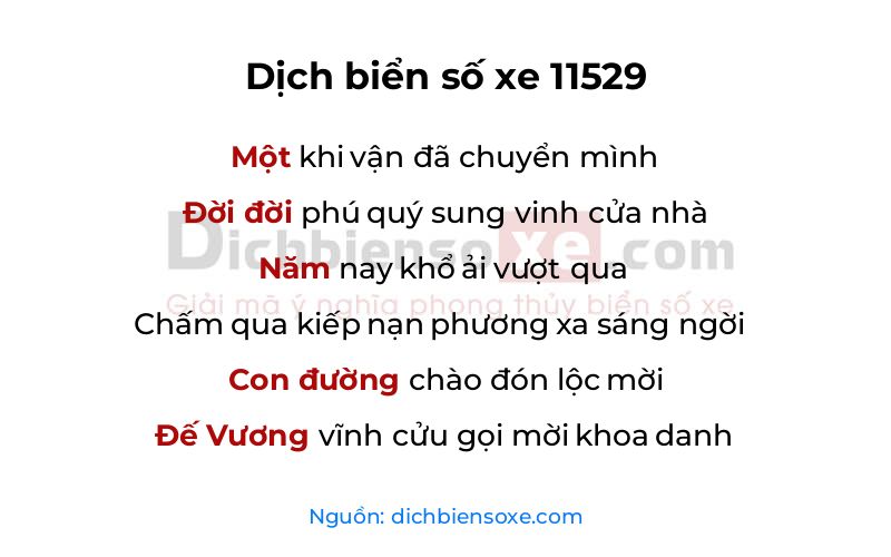 Dịch thơ biển số 11529