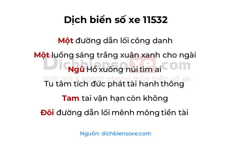 Dịch thơ biển số 11532