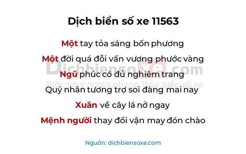 Dịch thơ biển số 11563