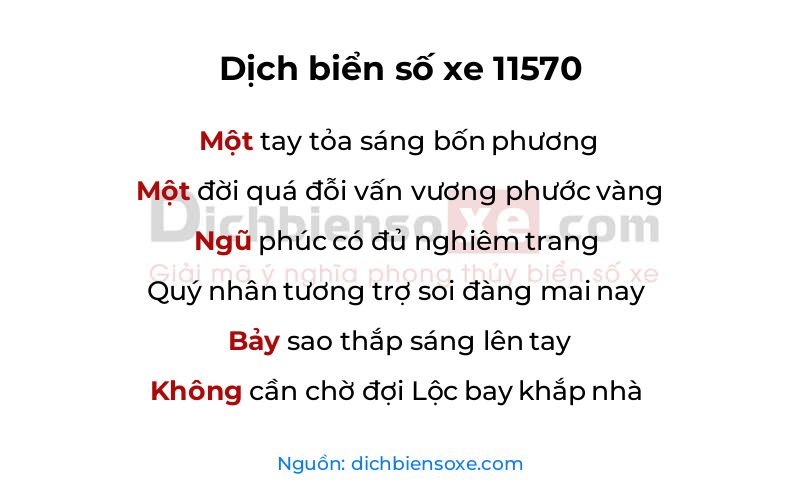 Dịch thơ biển số 11570