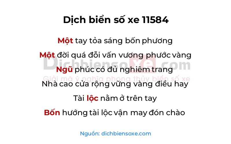 Dịch thơ biển số 11584
