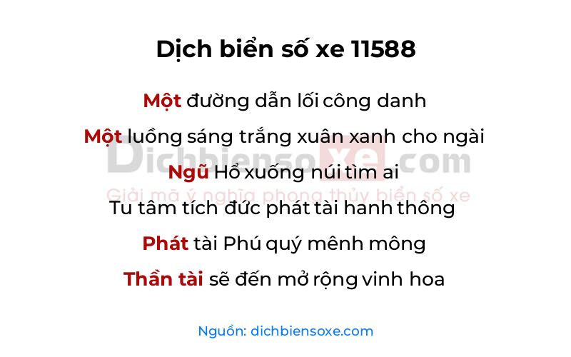 Dịch thơ biển số 11588