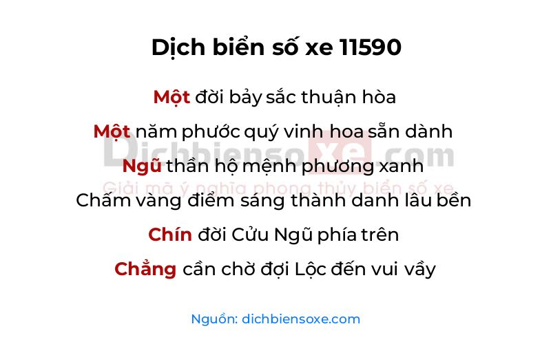 Dịch thơ biển số 11590