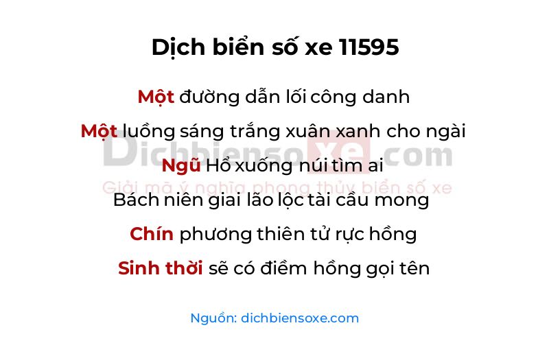 Dịch thơ biển số 11595
