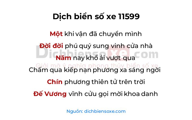Dịch thơ biển số 11599